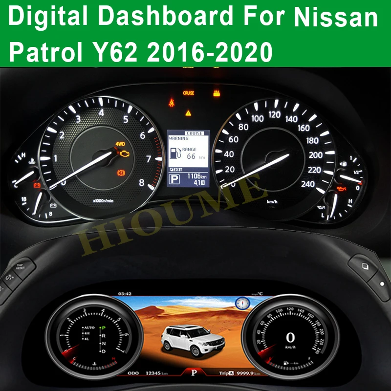 ЖК-спидометр LINUX Приборная панель для Nissan Patrol Y62 INFINITI QX80 2015-2020 Экран дисплея приборной панели автомобиля Изображение 0