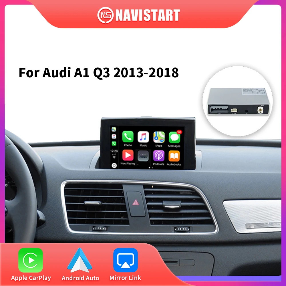 NAVISTART Беспроводной Автомобильный интерфейс CarPlay Android Auto для Audi A1 Q3 2013-2018 с Функциями AirPlay Mirror Link Car Play Изображение 0