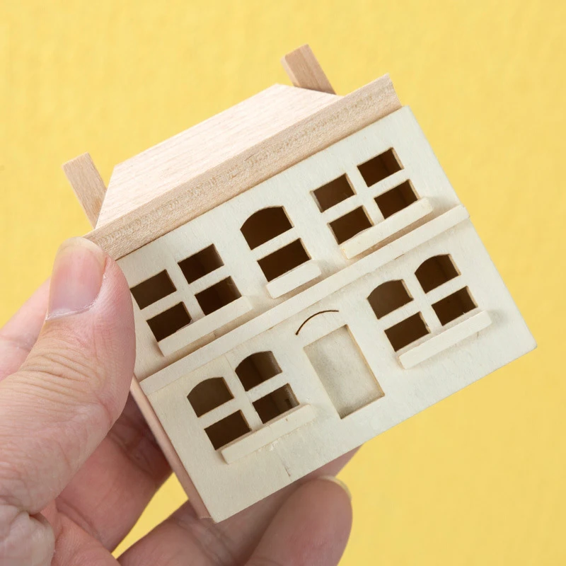 Миниатюрный кукольный домик 1: 12, милая вилла, модель маленького домика, декорация для гостиной, игрушка для игр, игрушка для дома Изображение 0