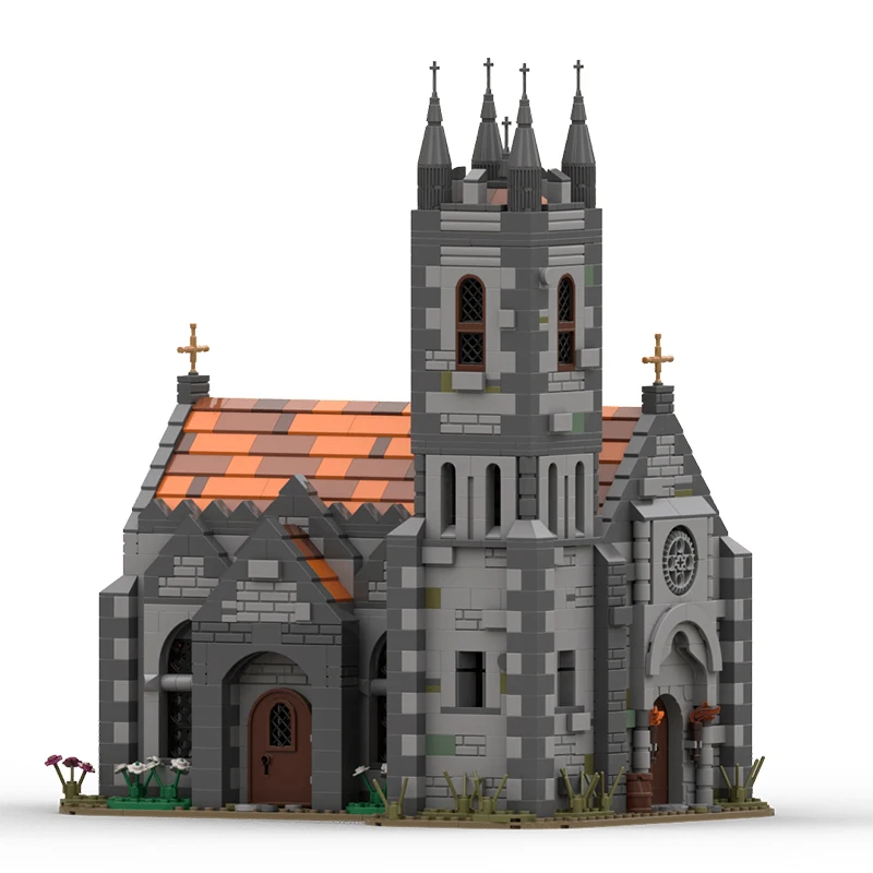 Новинка 1681 шт. MOC Европейская Средневековая уличная модульная модель Готической церкви DIY креативные идеи Ретро Детские игрушки подарочные строительные блоки Изображение 0