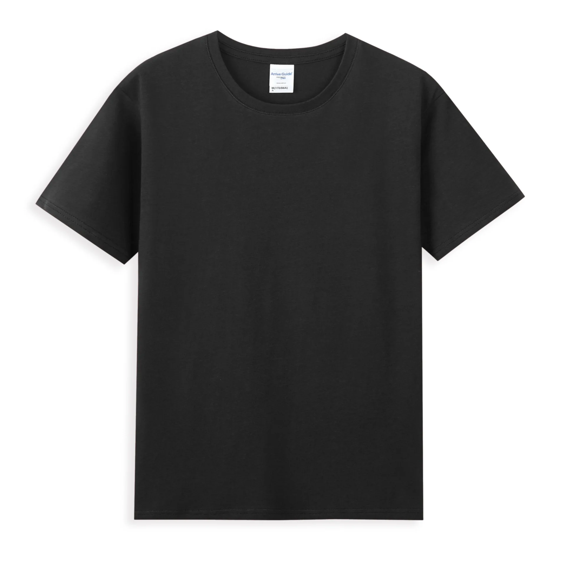 Однотонная свободная дышащая футболка с круглым вырезом и короткими рукавами для мужчин и женщин, весенне-летняя нижняя рубашка Изображение 0