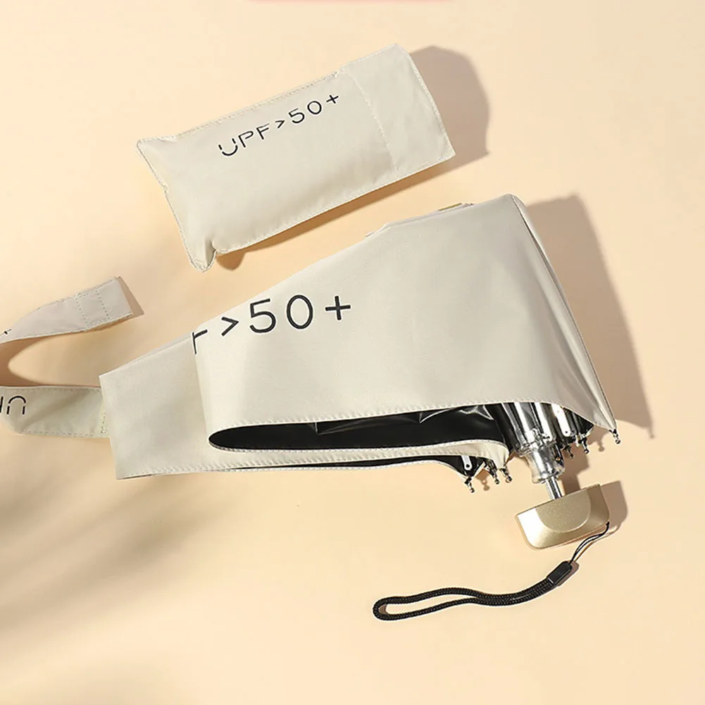 Портативные мини-пятистворчатые карманные зонты, сверхлегкие зонты высокой плотности, солнцезащитные зонты для покупок на открытом воздухе Изображение 0