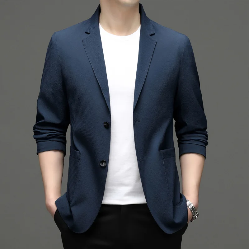 5926-2023 Мужской модный повседневный маленький костюм мужской корейский 66 версия приталенного костюма куртка однотонная куртка Изображение 0