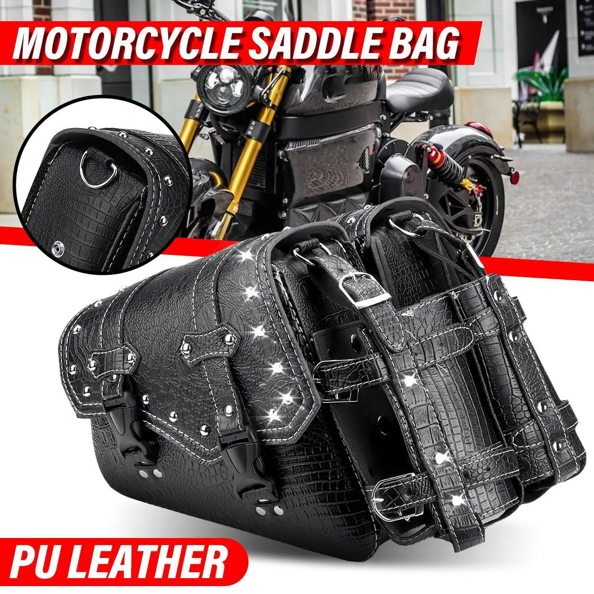 Универсальная мотоциклетная седельная сумка для инструментов, Перчатки, сумка для хранения Багажа, седельная сумка из искусственной кожи Изображение 0