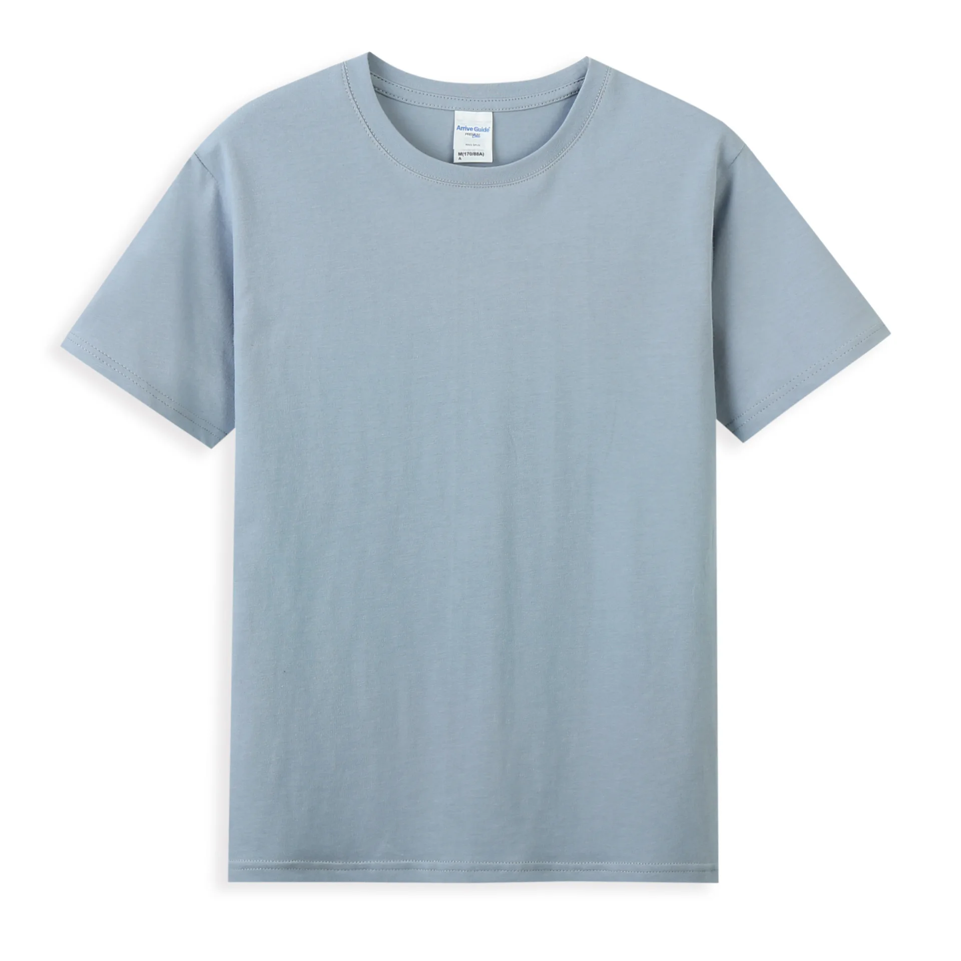 Однотонная свободная дышащая футболка с круглым вырезом и короткими рукавами для мужчин и женщин, весенне-летняя нижняя рубашка Изображение 1