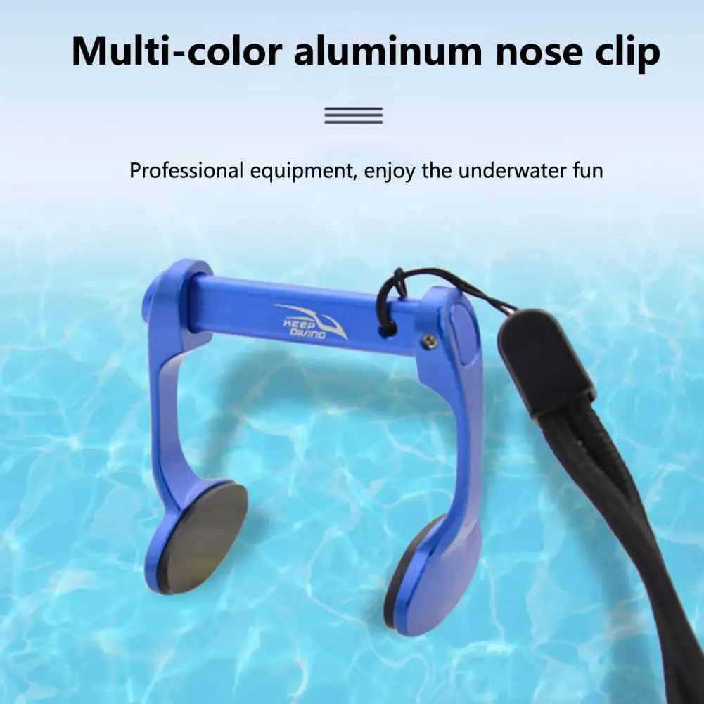 Зажим для носа для плавания, принадлежности для дайвинга, Зажим для носа из алюминиевого сплава, Защита от удушья, практичный зажим для носа для плавания с водонепроницаемой прокладкой Изображение 1