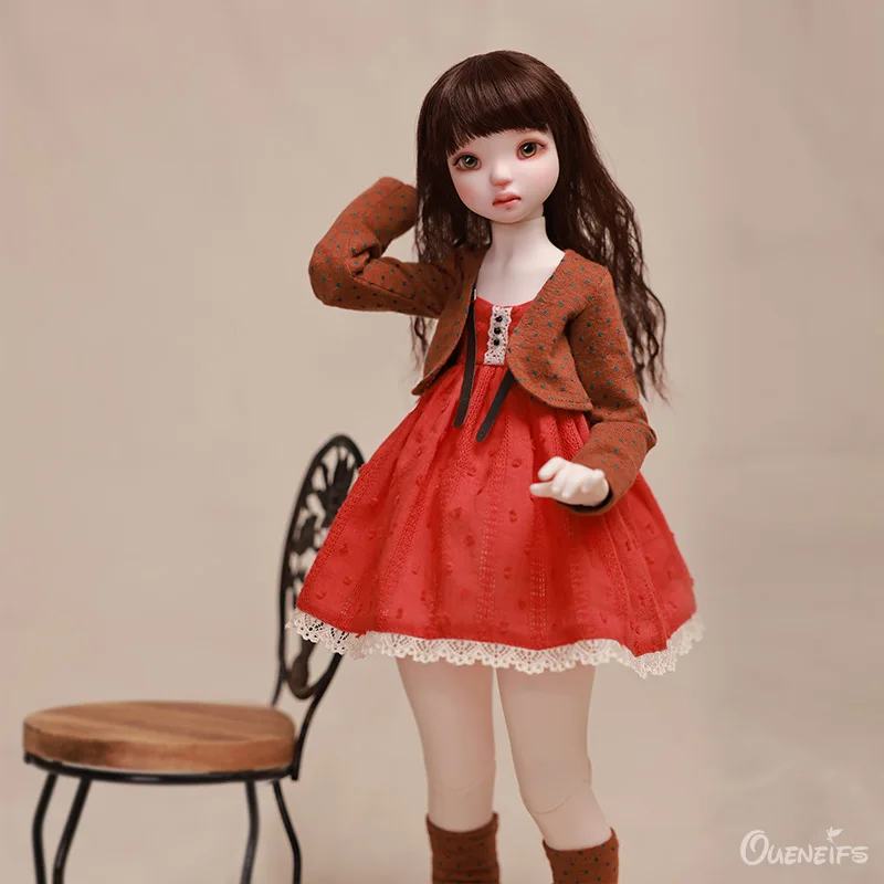 Кукла Chae BJD, коричневый жилет 1/4 и оранжевая юбка, игрушки для девочек, коллекция высокого качества Изображение 1