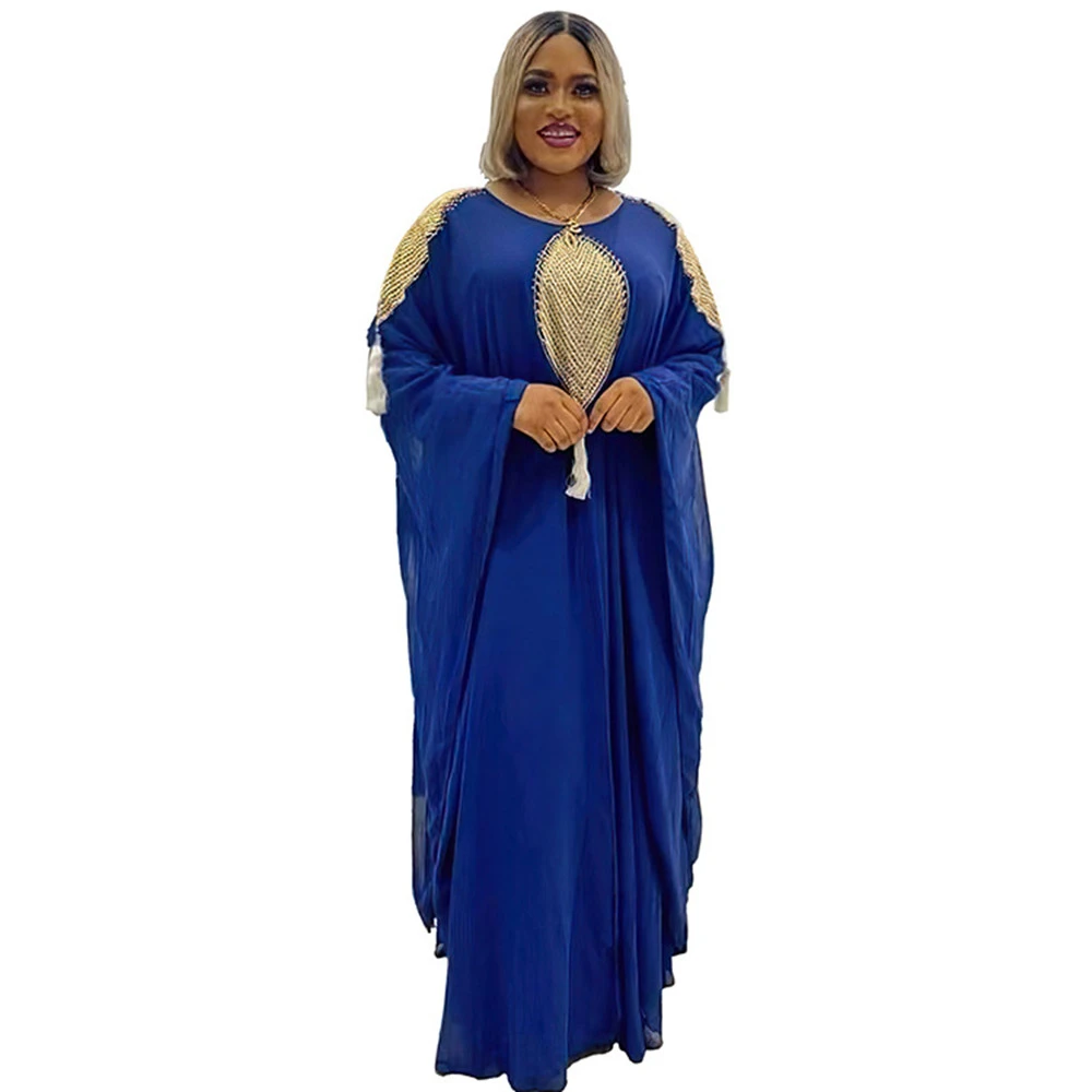 2023 Вышитое бисером Мусульманское платье с кисточками на Ближнем Востоке, Популярное женское платье в Африканском стиле 8300# Изображение 1