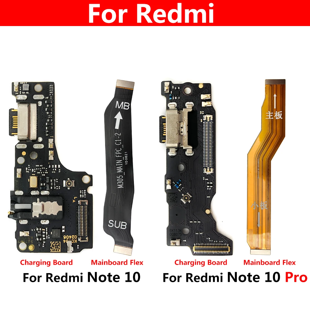 USB-порт для зарядки, розетка, Штекерный разъем, Гибкий кабель Для Xiaomi Redmi Note 10 Pro, Запасные части для материнской платы Изображение 1