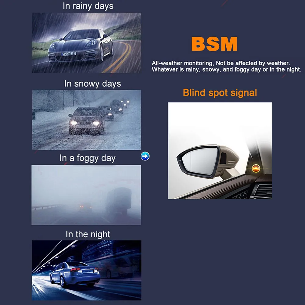 Автомобильная Система Обнаружения Радара BSD BSM Blind Spot Микроволновый Датчик Помощи при движении по полосе движения Радар заднего хода 24 ГГц Blind Spot Изображение 2