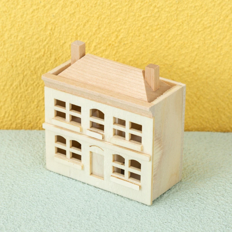 Миниатюрный кукольный домик 1: 12, милая вилла, модель маленького домика, декорация для гостиной, игрушка для игр, игрушка для дома Изображение 2