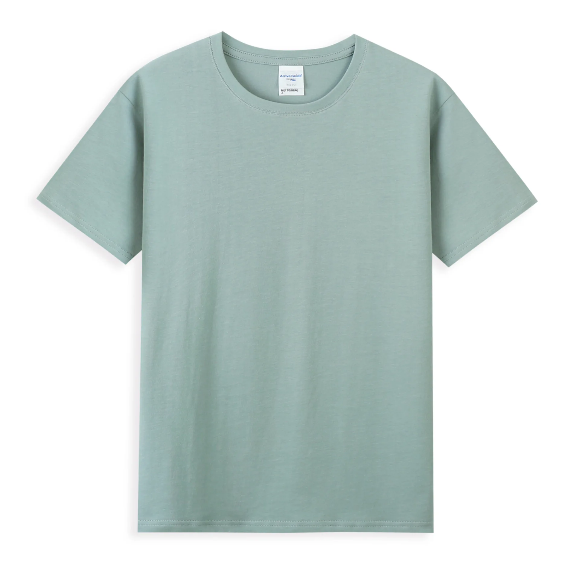 Однотонная свободная дышащая футболка с круглым вырезом и короткими рукавами для мужчин и женщин, весенне-летняя нижняя рубашка Изображение 2