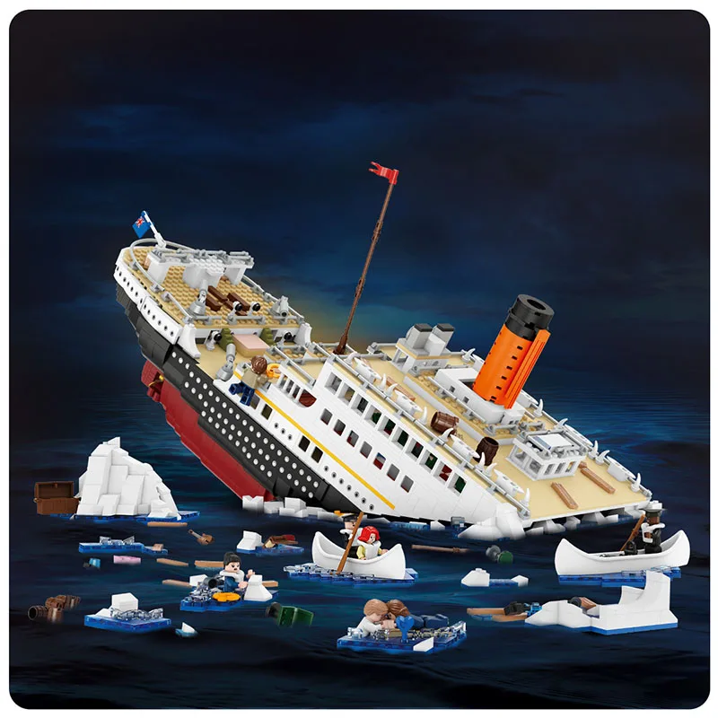 2882 шт. Мини Титаник Круизный лайнер Модель Лодки Для Взрослых DIY Алмазные строительные блоки Комплект Кирпичей Для Детей Развивающие игрушки для мальчиков Изображение 2