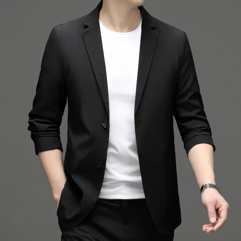 5926-2023 Мужской модный повседневный маленький костюм мужской корейский 66 версия приталенного костюма куртка однотонная куртка Изображение 2