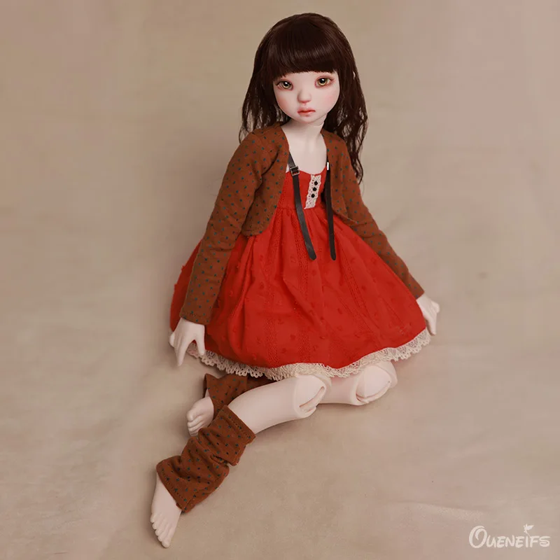 Кукла Chae BJD, коричневый жилет 1/4 и оранжевая юбка, игрушки для девочек, коллекция высокого качества Изображение 2