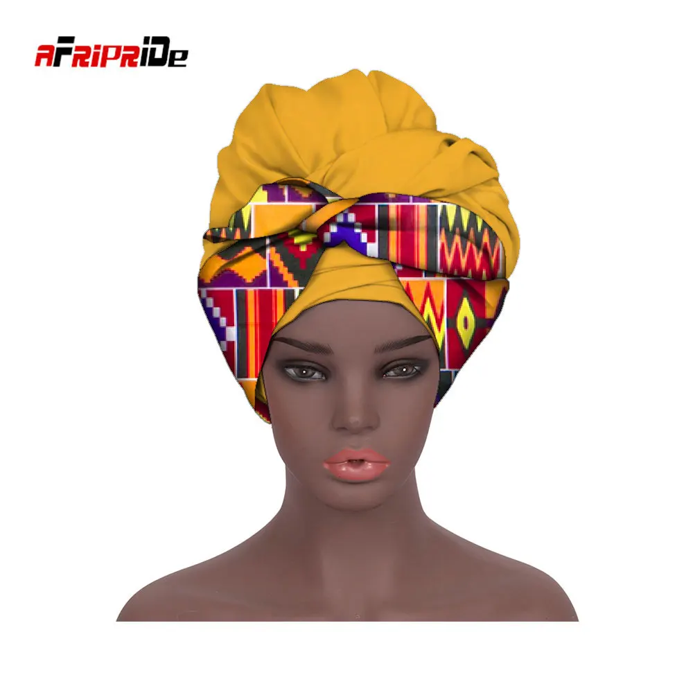 Африканский головной убор для женщин, Нигерийские шарфы для девочек, Мусульманская женская повязка на голову, Хлопковый Красивый свадебный Тюрбан, Африканский головной убор Wyb725 Изображение 3