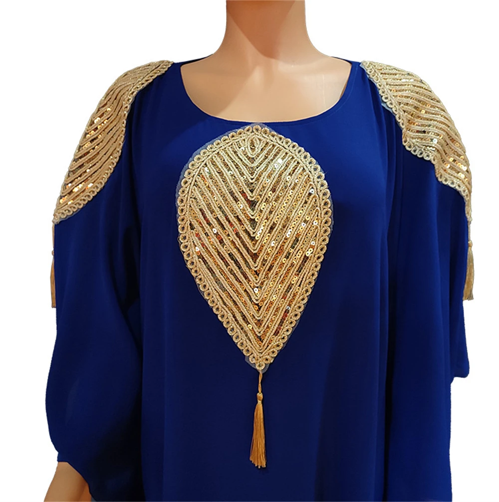 2023 Вышитое бисером Мусульманское платье с кисточками на Ближнем Востоке, Популярное женское платье в Африканском стиле 8300# Изображение 3