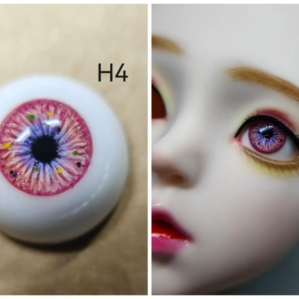 Кукольные глаза 12/14/16 мм для 1/3 1/4 1/6 куклы Bjd Гипсовое глазное яблоко в человеческом стиле с трехмерным рисунком, желтые устойчивые аксессуары Изображение 3