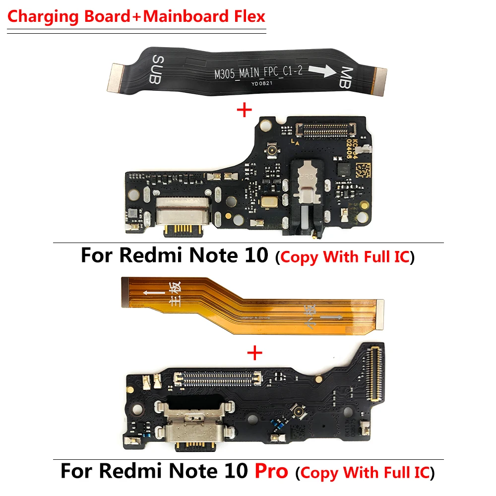 USB-порт для зарядки, розетка, Штекерный разъем, Гибкий кабель Для Xiaomi Redmi Note 10 Pro, Запасные части для материнской платы Изображение 3