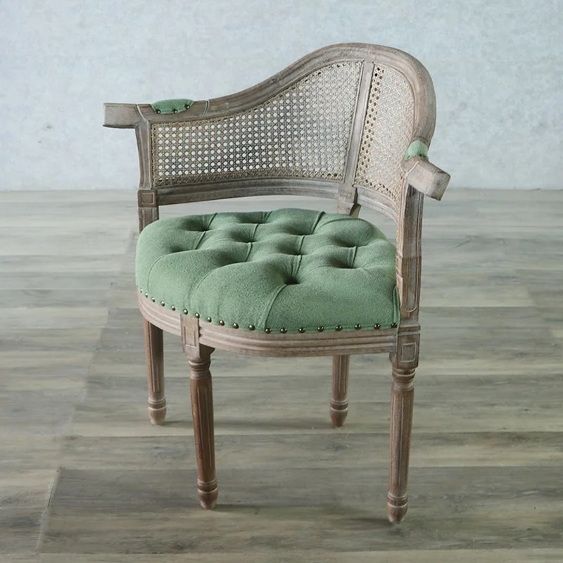 Изготовленное на заказ кресло во французском стиле Кантри, американский легкий Роскошный обеденный стул в стиле ретро, кафе, бар, Дизайнерское кресло для отдыха Изображение 3