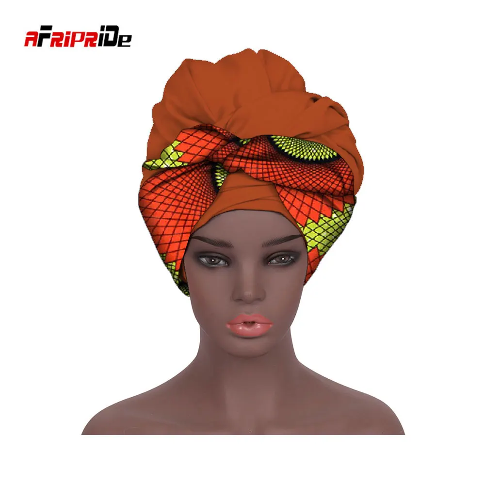Африканский головной убор для женщин, Нигерийские шарфы для девочек, Мусульманская женская повязка на голову, Хлопковый Красивый свадебный Тюрбан, Африканский головной убор Wyb725 Изображение 4
