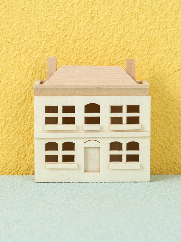 Миниатюрный кукольный домик 1: 12, милая вилла, модель маленького домика, декорация для гостиной, игрушка для игр, игрушка для дома Изображение 4
