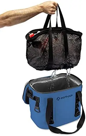 Многофункциональная водонепроницаемая мягкая сумка-холодильник на 20 банок для кемпинга, каякинга, пляжных поездок -Сетчатая вставка в комплекте Изображение 4