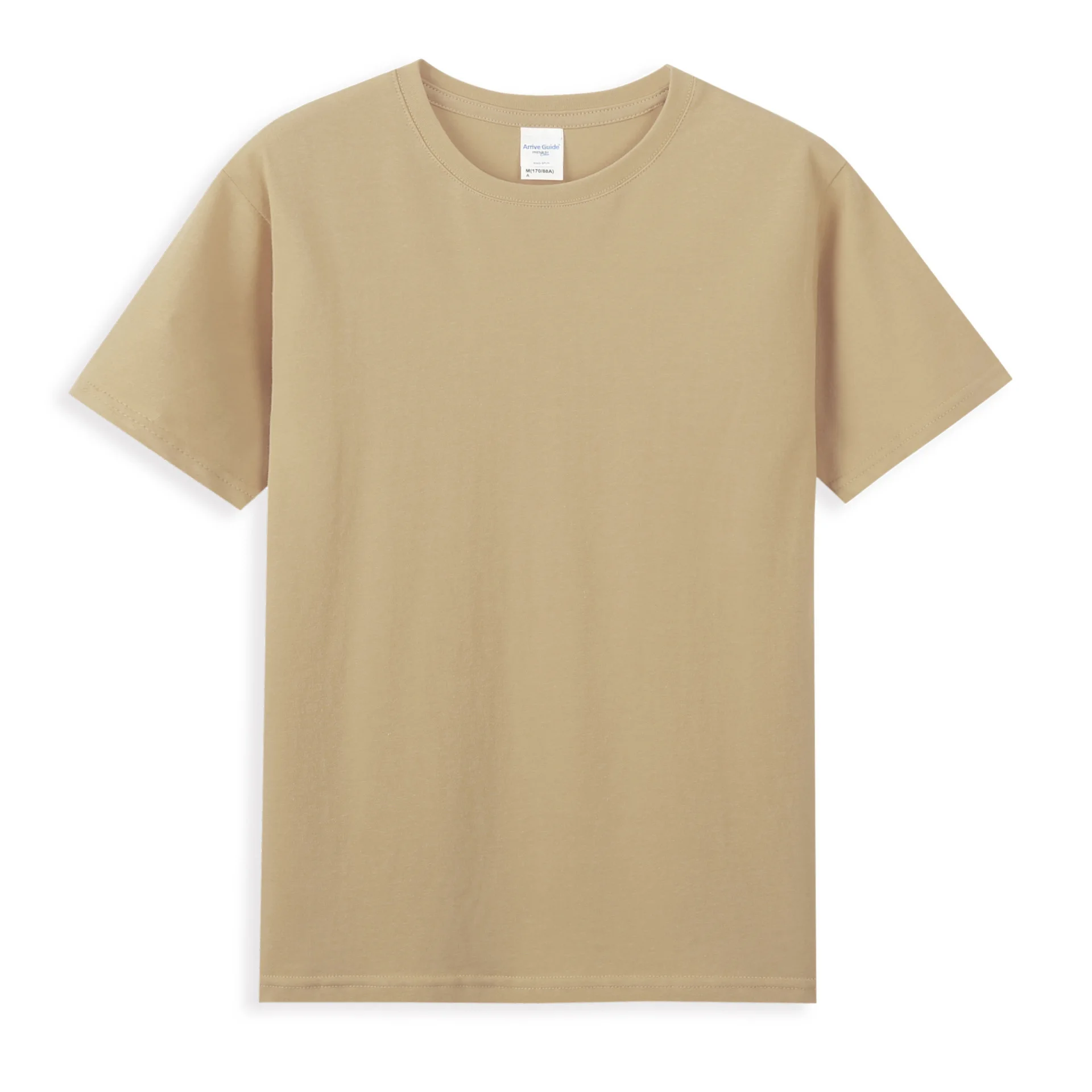 Однотонная свободная дышащая футболка с круглым вырезом и короткими рукавами для мужчин и женщин, весенне-летняя нижняя рубашка Изображение 4