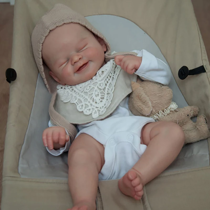 21-дюймовый уже окрашенный кукольный комплект Smile Face Alisha DIY Незаконченный кукольный комплект ручной работы Soft Touch Bebe Reborn Kit Изображение 4