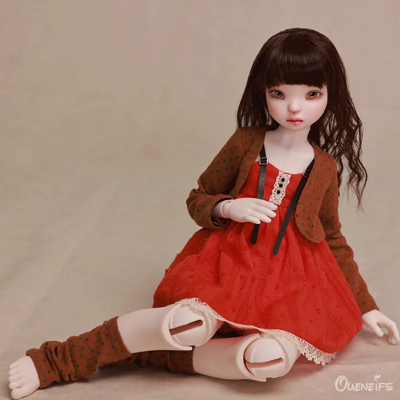 Кукла Chae BJD, коричневый жилет 1/4 и оранжевая юбка, игрушки для девочек, коллекция высокого качества Изображение 4