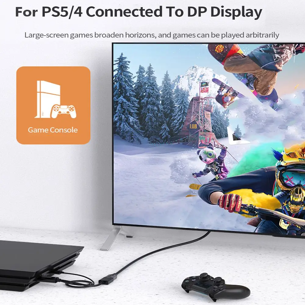 Кабель-адаптер HDMI 2.0 для подключения к порту дисплея, кабель-конвертер, совместимый с HDMI, для подключения к Displayport для портативных ПК PS4 / XBox Изображение 4