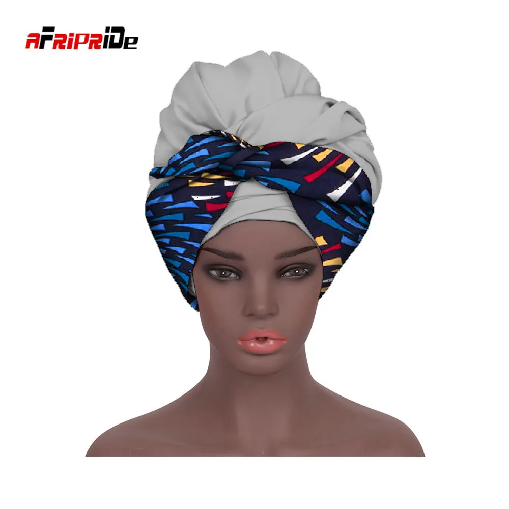Африканский головной убор для женщин, Нигерийские шарфы для девочек, Мусульманская женская повязка на голову, Хлопковый Красивый свадебный Тюрбан, Африканский головной убор Wyb725 Изображение 5