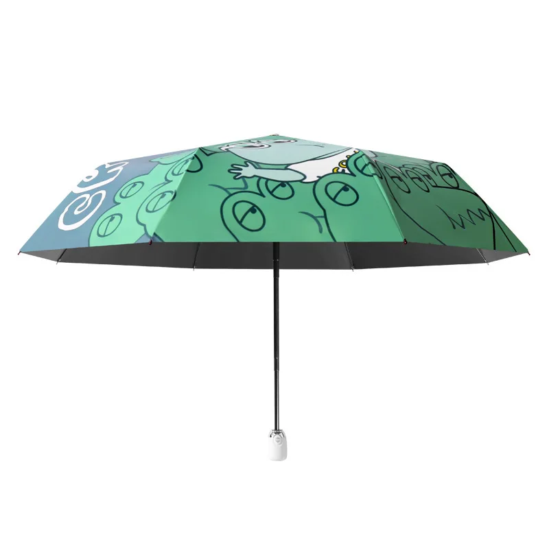 Полностью автоматический зонт от солнца и дождя двойного назначения, маленький портативный солнцезащитный складной зонт-зонт зонтик 우산 Изображение 5