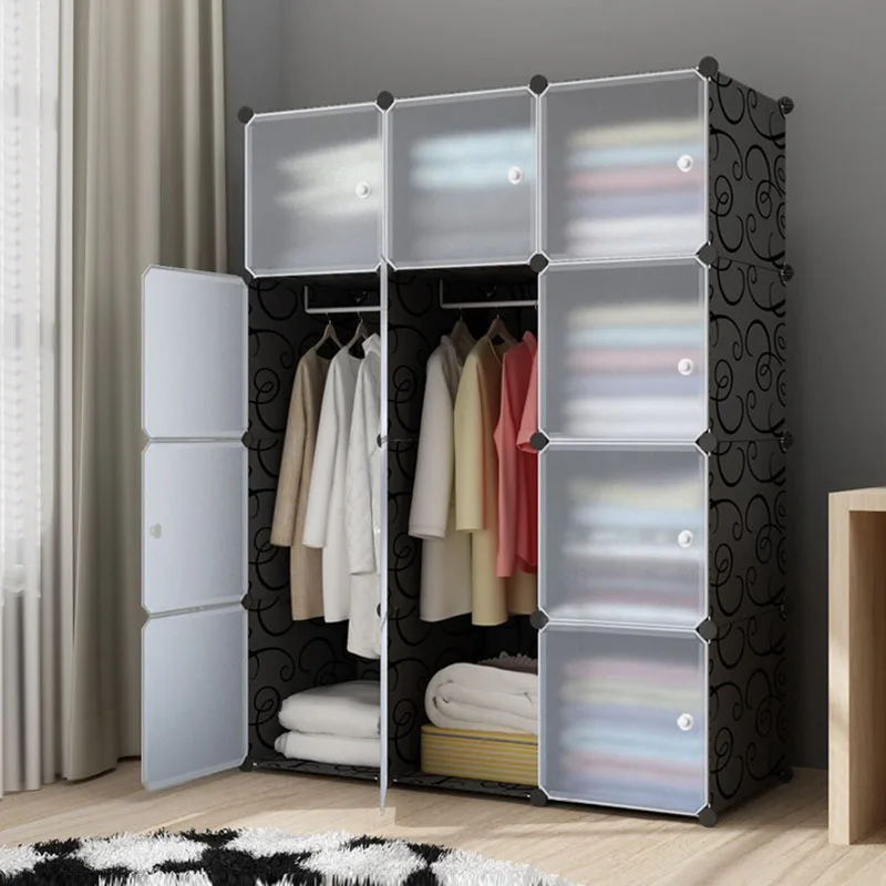 Пластиковый шкаф для одежды Шкаф для спальни Современные Складные шкафы Портативный шкаф Компактная Корпусная мебель Изображение 5