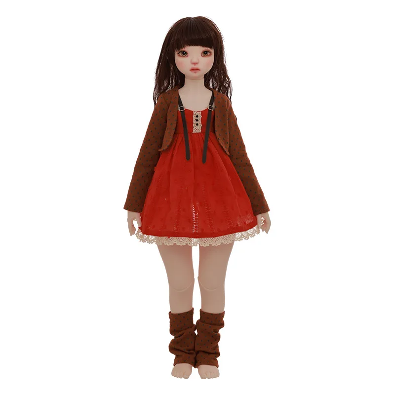 Кукла Chae BJD, коричневый жилет 1/4 и оранжевая юбка, игрушки для девочек, коллекция высокого качества Изображение 5