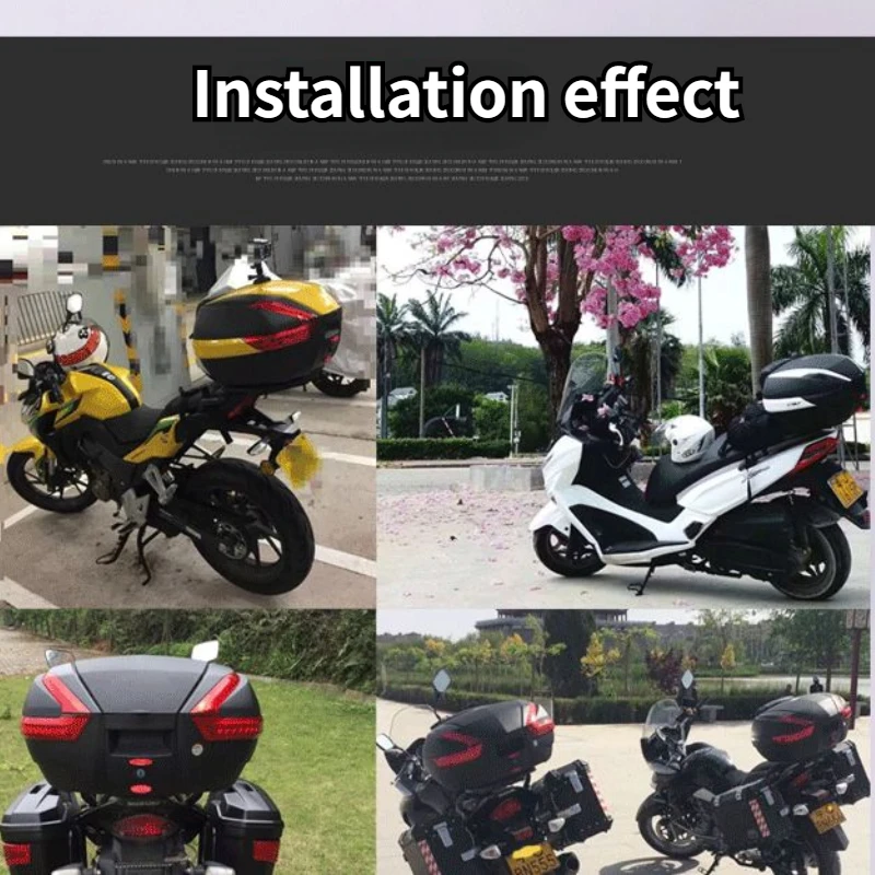 Багажник мотоцикла большой емкости 35л/47Л для хранения 2 шлемов, багажник мотоцикла, электрический ящик для мотоцикла со светодиодной лампой Изображение 5