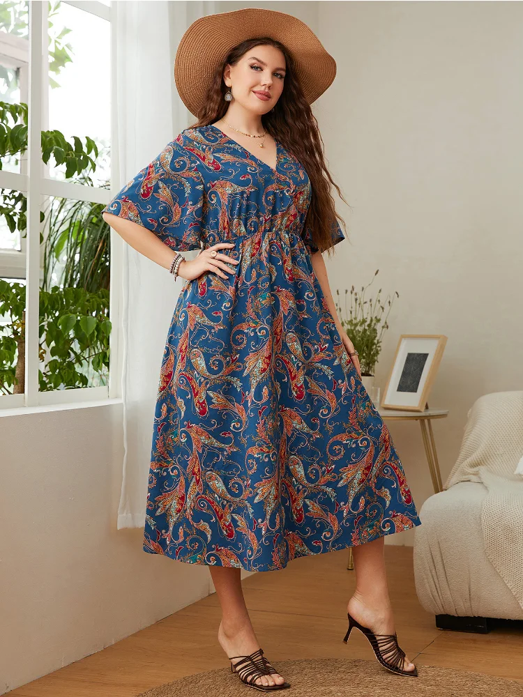 Женская одежда оверсайз, новинка, популярное свободное модное платье с принтом, женские летние платья больших размеров Изображение 5