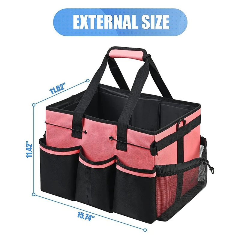 Носимая сумка для хранения Черно-Красная с регулируемым ремешком Водонепроницаемая сумка с 4 складными разделителями Изображение 5
