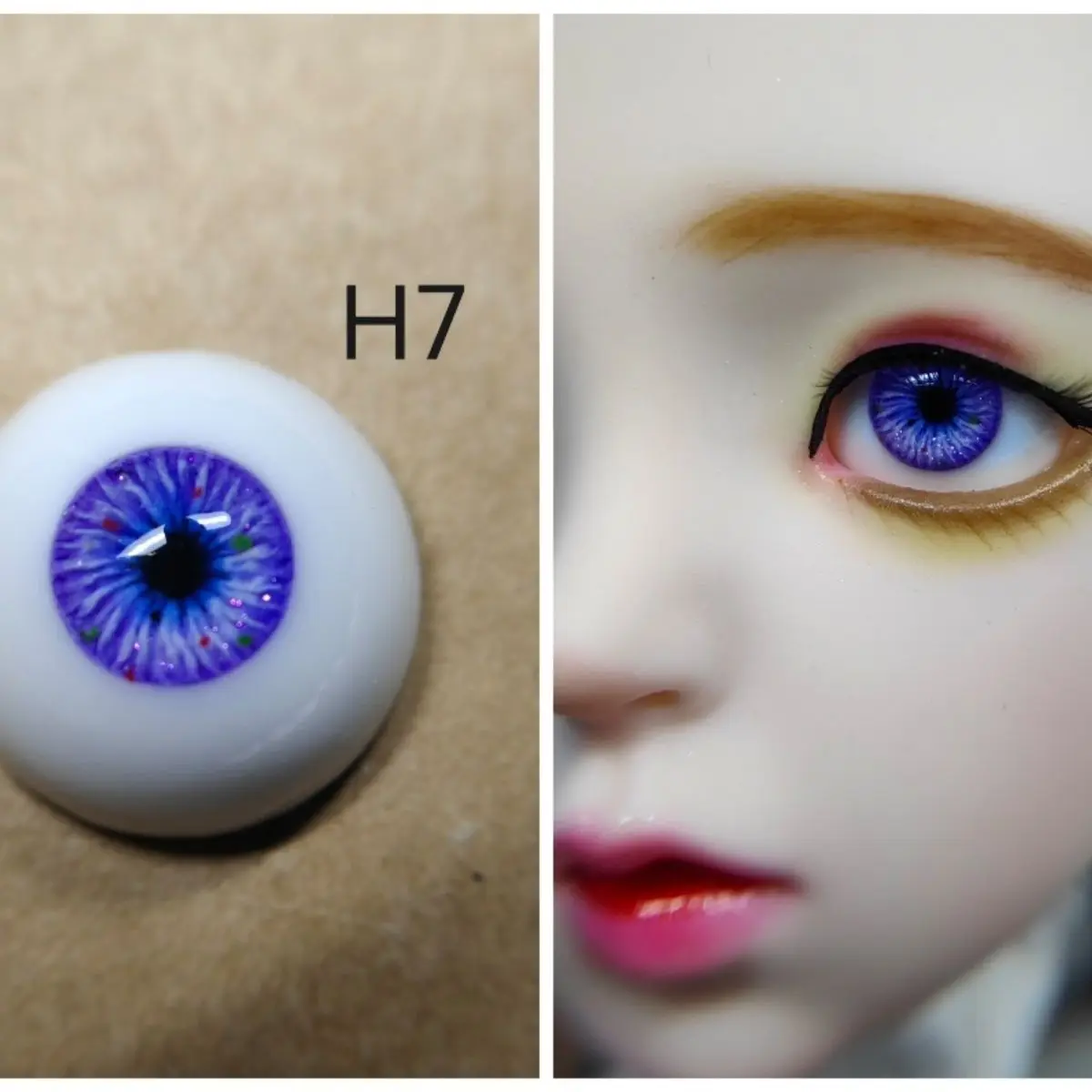 Кукольные глаза 12/14/16 мм для 1/3 1/4 1/6 куклы Bjd Гипсовое глазное яблоко в человеческом стиле с трехмерным рисунком, желтые устойчивые аксессуары Изображение 5