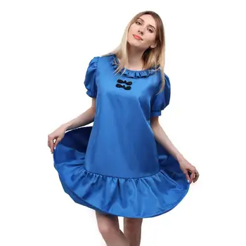 DAZCOS Lucy Good Grief Голубое платье-обруч для Взрослых, Женское Синее платье-обруч с оборками, Пышный Костюм для Косплея с коротким рукавом из Комиксов
