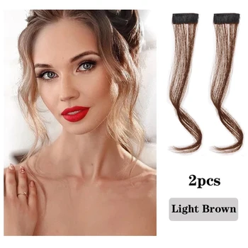 30-35 см, Заколки для челки из натуральных волос, Длинная Челка спереди, Накладная бахрома, заколка для наращивания волос, Аксессуары для женщин