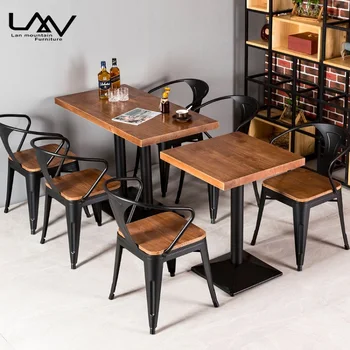 Классический металлический обеденный гарнитур, Шезлонг, Мебель для ресторана, Обеденный стол и стулья, Кофейный сервиз