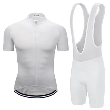 Профессиональный белый комплект из Джерси для велоспорта, MTB комплект, Дышащий, Быстросохнущий, Короткий нагрудник, Велосипедная форма, Топы, Спортивная одежда, Уличный велосипедный костюм