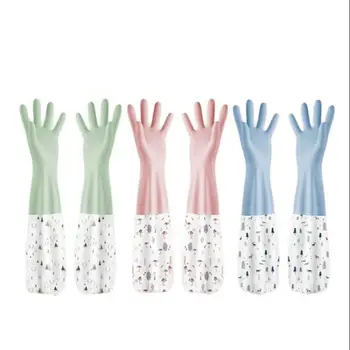 2 комплекта бытовых перчаток Резиновые плюс бархатные утолщающие Многофункциональные перчатки для мытья кухни ванной комнаты гостиной