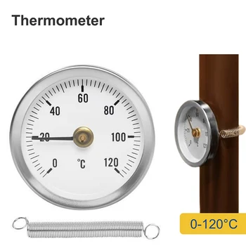 Прочные трубчатые термометры, Биметаллический Аналоговый зажим для Нагревательной трубы, промышленный трубопровод, измерительный Круглый Из нержавеющей стали