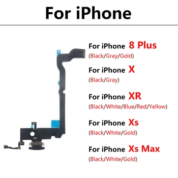 Для Iphone X XR XS Max 8 Plus гибкий кабель в сборе USB-порт зарядное устройство док-станция Разъем для зарядки микрофона гибкий кабель
