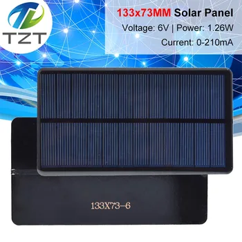 TZT 6V 1.26 W 210MA Мини Солнечная панель 133X73 мм Солнечные элементы DIY Для легких игрушек для мобильных телефонов Зарядные устройства Портативные Высококачественные DIY