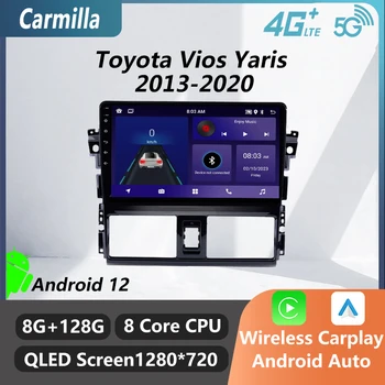 2 Din Android Автомобильный Радиоприемник Стерео для Toyota Vios Yaris 2013-2020 GPS Навигация Головное Устройство Автомобильный Мультимедийный Плеер Авторадио WIFI FM