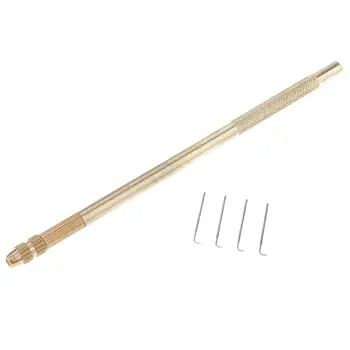 2 медных крючка для вязания бисером, набор для изготовления кружев