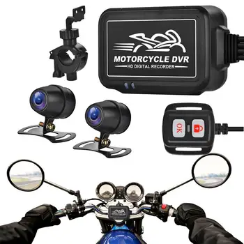 Передняя и задняя видеорегистраторы, Водонепроницаемый рекордер, Универсальная камера 150 Градусов, широкоугольный двухканальный 1080P Full HD для вождения мотоцикла
